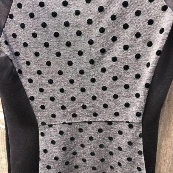 113. Enfocus Petite Polka Dot Black and Gray Dress 10P - Picture 9 of 14